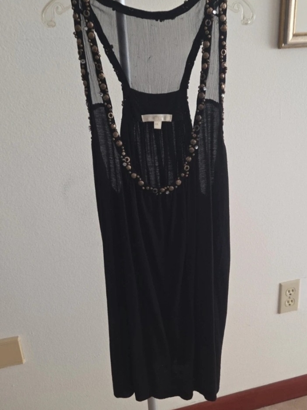 Matty M Black Beaded Tank Top